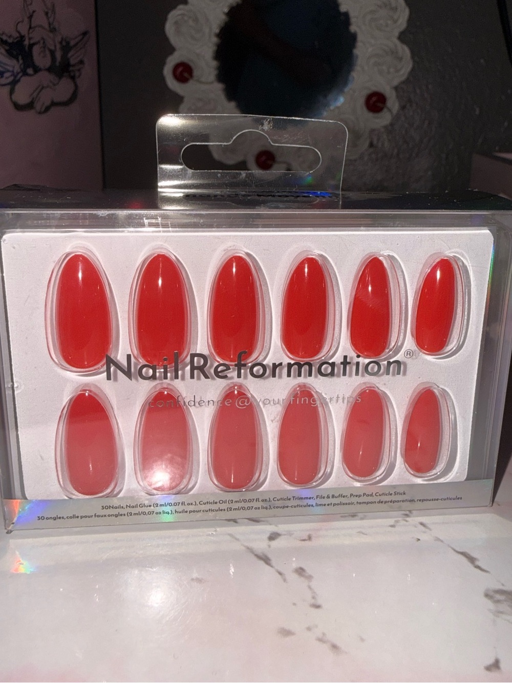 Nail Reformation Medium Almond Red Press-On Nails